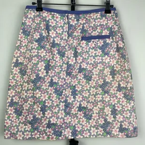 Vintage Lilly Pulitzer Blue Pink‎ Ditsy Flower 100% Cotton Mini Skirt thumbnail 3