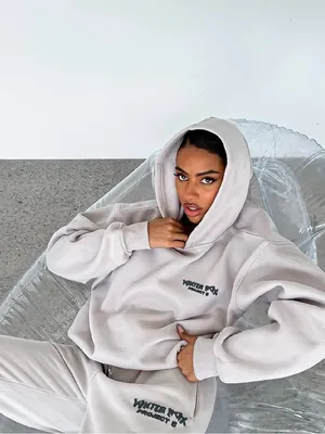 White Fox Boutique Project 5 Hoodie Small Gray Lounge Oversized Comfy Travel thumbnail 3