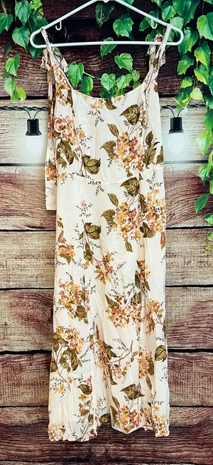 Reformation Twilight Midi Dress Floral Bella Sundress Boho Earth Tones Size 6 thumbnail 1
