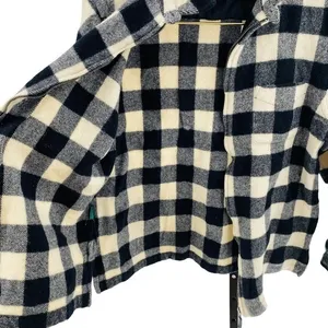 Ralph Lauren Womens L Buffalo‎ Plaid Shacket Black and Ivory Full Zip 100% Wool thumbnail 5
