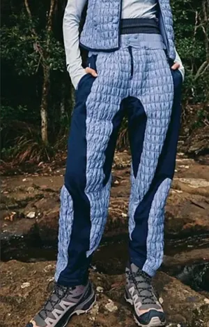 Free People Movement Quilt To Last Pants Small Blue Joggers Gorpcore Hiking Cozy thumbnail 1