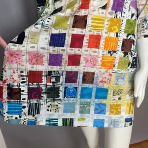 Handmade Tunic Top Bold Print Women Pockets Colorful Busy Pattern Funky Casual‎ thumbnail 8