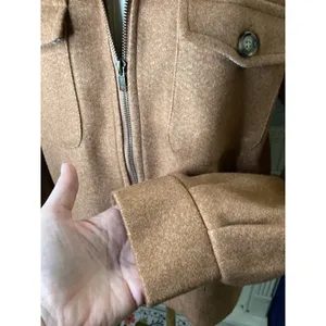 Hem & Thread Womens Brown Zip Up Plaid Lined Shacket Jacket Style 31200 Small thumbnail 3