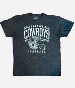 Dallas Cowboys Authentic Apparel Football Helmet Graphic Tee Heather Charcoal XL thumbnail 1