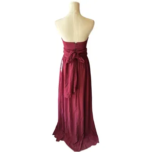 Birdy Grey - NWT Grace Chiffon Cabernet Strapless Bridesmaid Gown Sz XS thumbnail 4