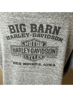 Harley Davidson Tee Shirt Womens XL Extra Large Gray Big Barn Des Moines Biker thumbnail 4