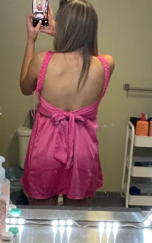 Pink Satin Dress Urban Outfitters Mini thumbnail 2