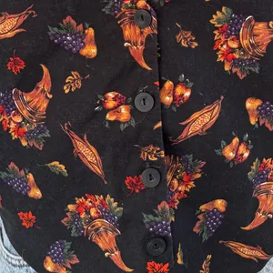 Vintage Harvest Cornucopia Vest Cotton Autumn Thanksgiving teacher medium‎ thumbnail 6