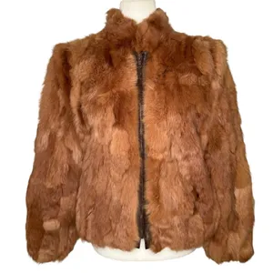 Vintage Genuine Rabbit Fur Coat Jacket Small Made In Korea Variegated RN66109 thumbnail 1