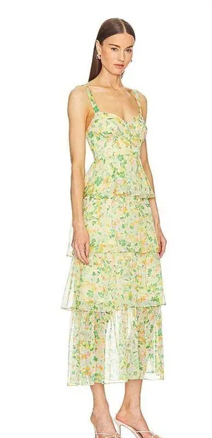 Revolve ASTR the label MidSummer Dress chiffon fabric with tiered hem size M NWT thumbnail 16