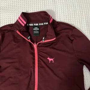 PINK Victoria's Secret Maroon Zip Pullover with Pink Accents thumbnail 3