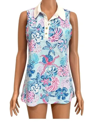 Lilly Pulitzer M UPF 50+ Luxletic Imara Polo top TB2 3653 thumbnail 1