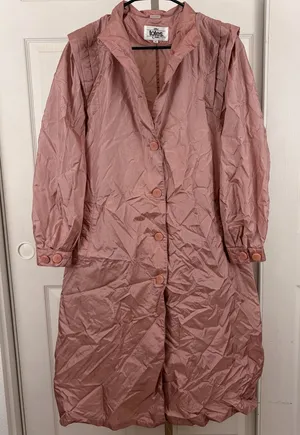 The Totes Coat vintage dusty rose nylon long coat thumbnail 1