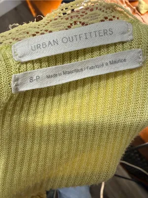 Urban Outfitters Lime Green Ribbed Lace-Trim Wrap Sweater thumbnail 5
