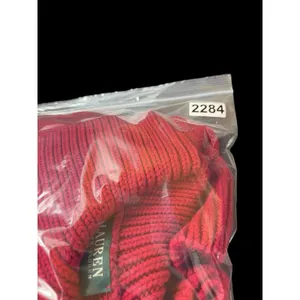 Lauren Ralph Lauren M Red Cable Knit Shawl Collar Button Shoulder Sweater Chunky thumbnail 12