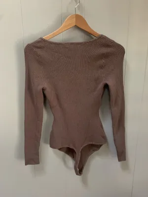 Abercrombie & Fitch Long Sleeve Seamless Rib Knit Bodysuit M thumbnail 2
