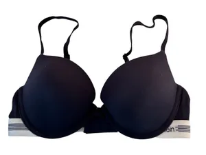 Calvin Klein Navy Blue T-Shirt Bra Underwire Adjustable Straps‎ Size 34C thumbnail 1
