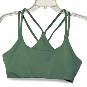 Fabletics Sage Green Strappy Sports Bra Twist Front Yoga Gym Activewear thumbnail 1