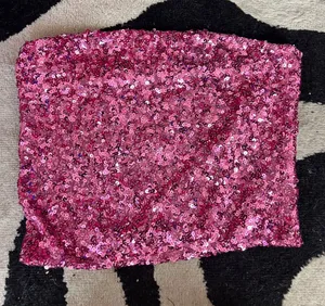 Free People Fuchsia Sequin Strapless Tube Top thumbnail 1