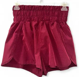 New In High-Waist Athletic Shorts Burgundy Women’s Small thumbnail 1