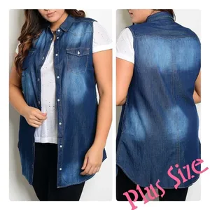 Soft Denim dress-/ open shirt vest NEW thumbnail 2