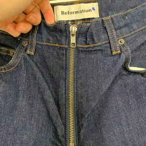 Reformation Brooke High Straight Zip Jeans Womens Size 26 Dark Wash Blue thumbnail 7