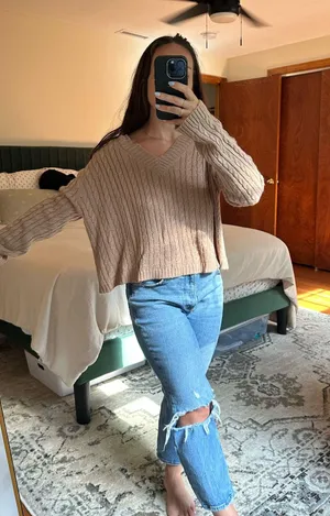 Cable Knit Sweater Tan thumbnail 3