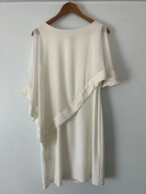 Scarlett Ivory One-Shoulder Sequin Chiffon Overlay Dress thumbnail 4