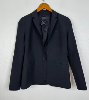 J.Crew Parke Blazer Womens 2 Black Italian Stretch Wool‎ Single Button B5231 thumbnail 1