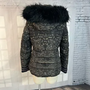 Desigual Badajoz lace print beaded embroidered puffer coat size 38 or US small thumbnail 10