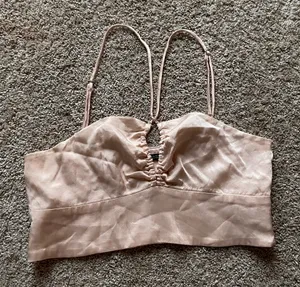 Zara Satin Beige Top thumbnail 1