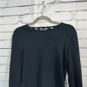 Lauren Ralph Lauren Black Cotton Crew Neck Long Sleeve Top Women’s S Preppy Y2K thumbnail 5