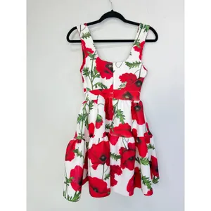 NEW Club L London ALIA Poppy Print Scoop-Neck Tiered Volume Hem Mini Dress US 4 thumbnail 8