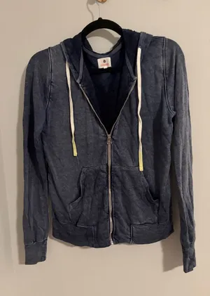 Sundry by Anthropologie Navy Blue Full Zip Hoodie size 1 (small) thumbnail 1