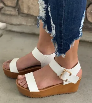 Soda White Platform Wedge thumbnail 2