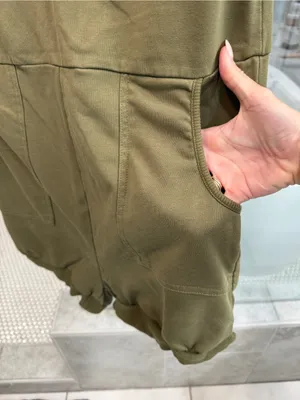 Amazon Olive Green V-Neck Sleeveless Romper thumbnail 3