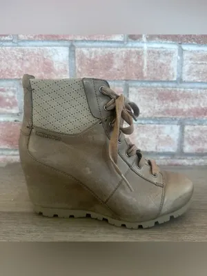 Merrell Hidden Wedge Boots Booties Women’s 5.5 Gorpcore Outdoor Fall Taupe thumbnail 4