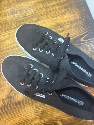 Superga‎ Black Platform Sneakers Women Size 7.5 thumbnail 2
