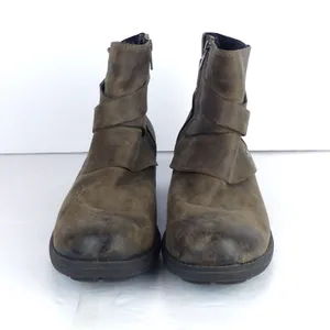 Clarks Artisan Mansi Calla Boots Womens 11M Brown Leather Straps Ankle Moto Boho thumbnail 5