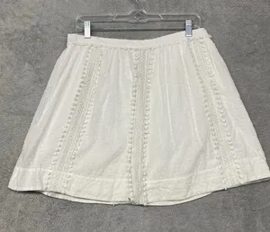 J Crew Skirt Womens 6 White A Line Mini Short Cotton Crochet Lace Side Zip thumbnail 1