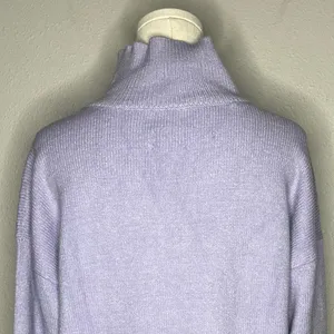 Maeve Anthropologie Lilac Crystal Mock Neck Tunic Sweater Stretch Knit thumbnail 9