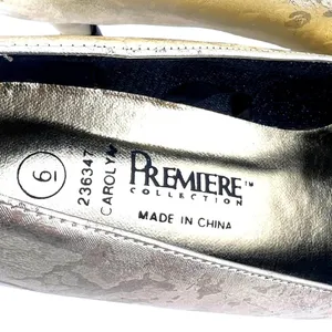 Premiere Collection Carolyn Gold Print Ballroom Dance Shoes Smooth Modern Waltz thumbnail 6