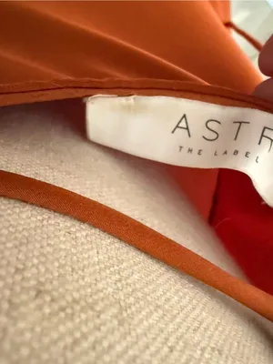 Astr Satin Gaia Midi Dress - Rust Orange thumbnail 7