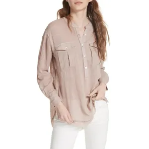 Free People Talk To Me Button Down Raw Hem Top thumbnail 5