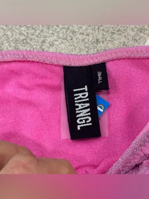 Triangl Swimwear Bikini Bottoms tie sides glitter striped cheeky ribbed vinca thumbnail 3