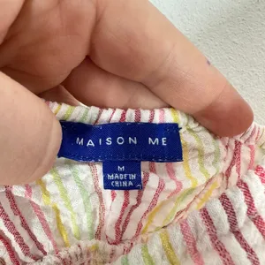 Maison Me Chrissy Dress Striped Rainbow Seersucker Sundress Midi Dress Babymoon thumbnail 10