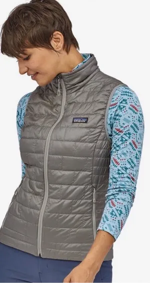 Patagonia Women’s Nano Puff Vest Size Small Gray Full Zip Insulated Puffer thumbnail 1