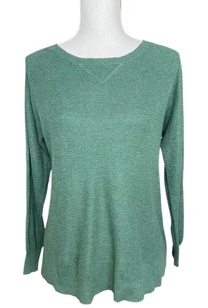 American eagle green crew neck sweater preppy goblin core granola girl academia thumbnail 1