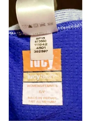 Lucy Activewear Women's Long Sleeve Athletic Top Purple Gray Stripe Small JC536 thumbnail 4