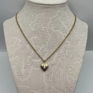 Vintage Cross Heart Locket Necklace thumbnail 2